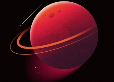 Illustrator绘制复古磨砂风格的红色星球