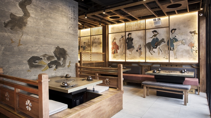 韩国传统元素融入餐厅：胡志明市K-Duck餐厅设计