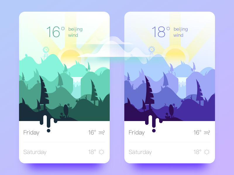 30款天气APP界面UI设计