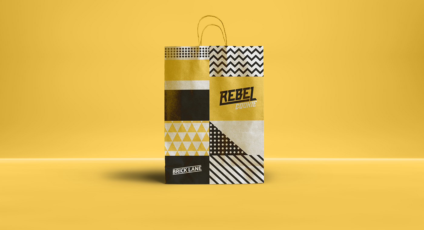 醒目的色彩和图案：REBEL面包店视觉形象设计
