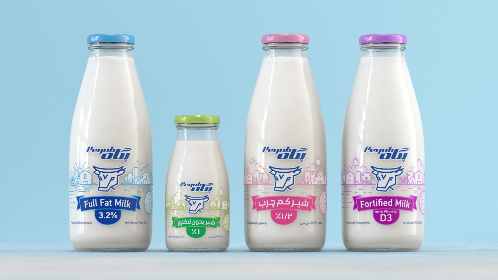 Pegah瓶装牛奶包装设计