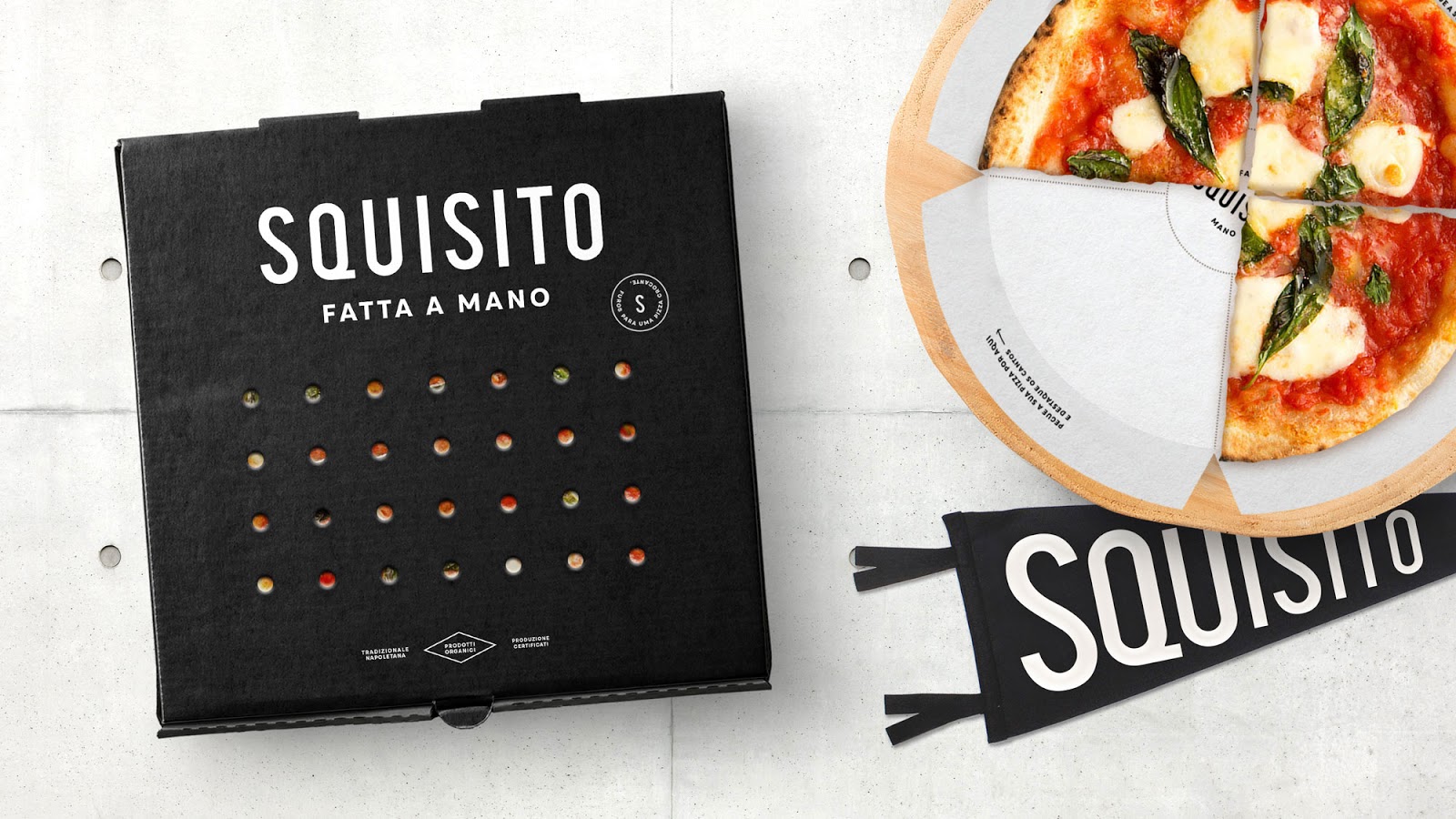 Squisito Fatta a Mano比萨包装设计