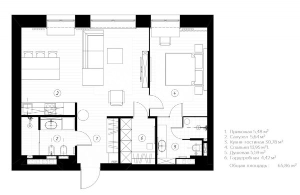 精美质感的66平方米的小公寓设计