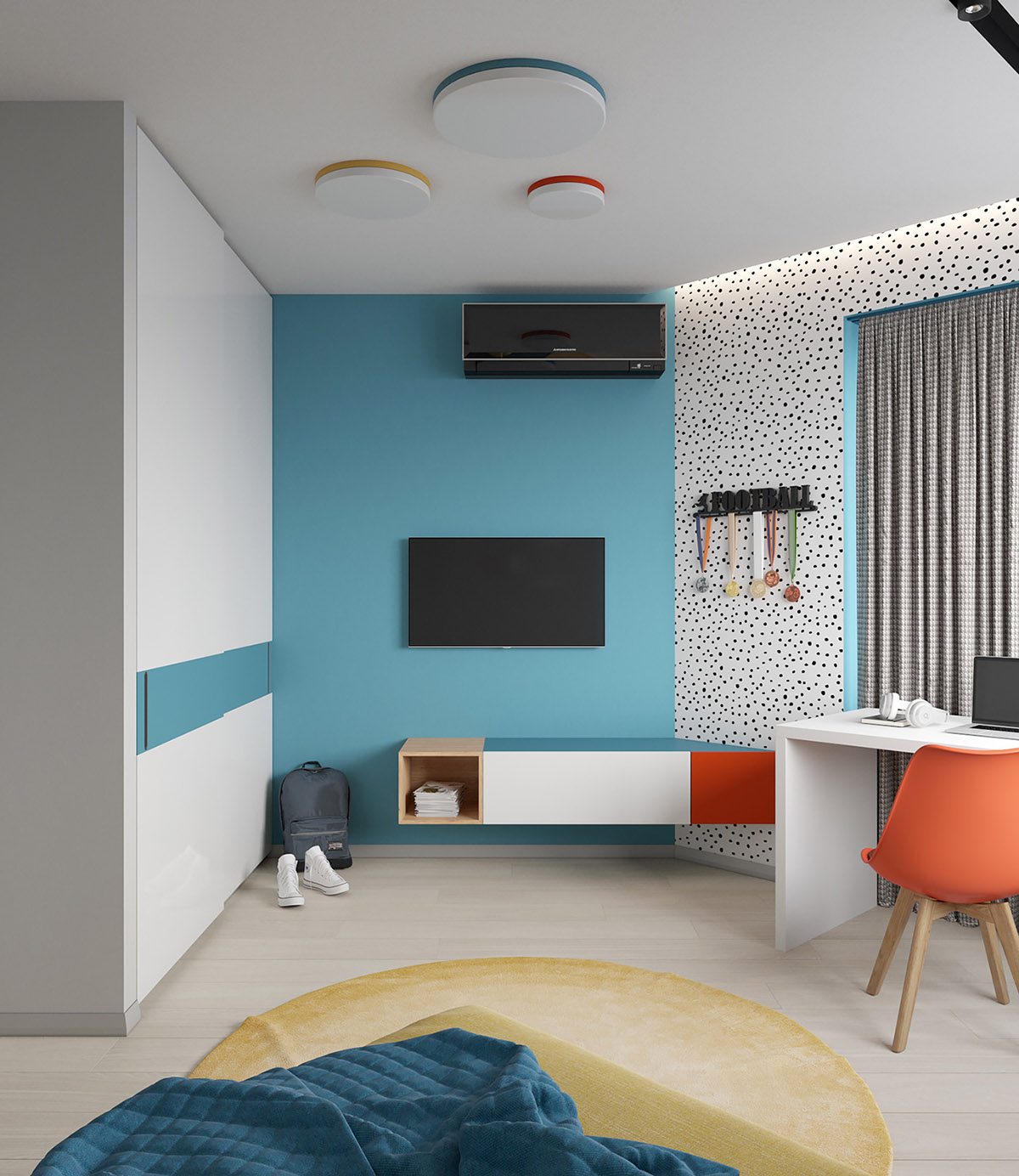 充满活力的空间：色彩缤纷的现代公寓设计