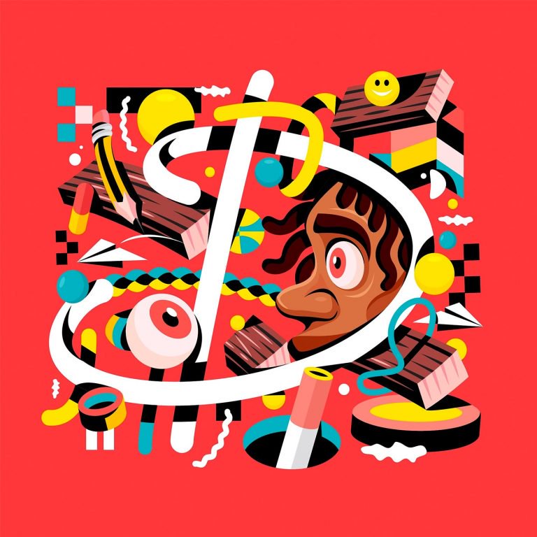 David Oku抽象风格的字母插画设计