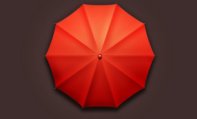 Photoshop制作漂亮的红伞图标