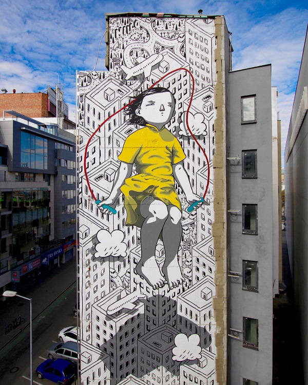 意大利艺术家Millo创意街头墙壁涂鸦作品