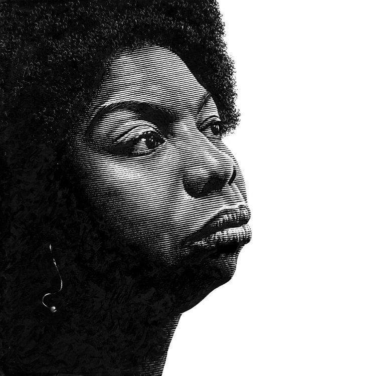 Leib Chigrin黑白刮版肖像画作品