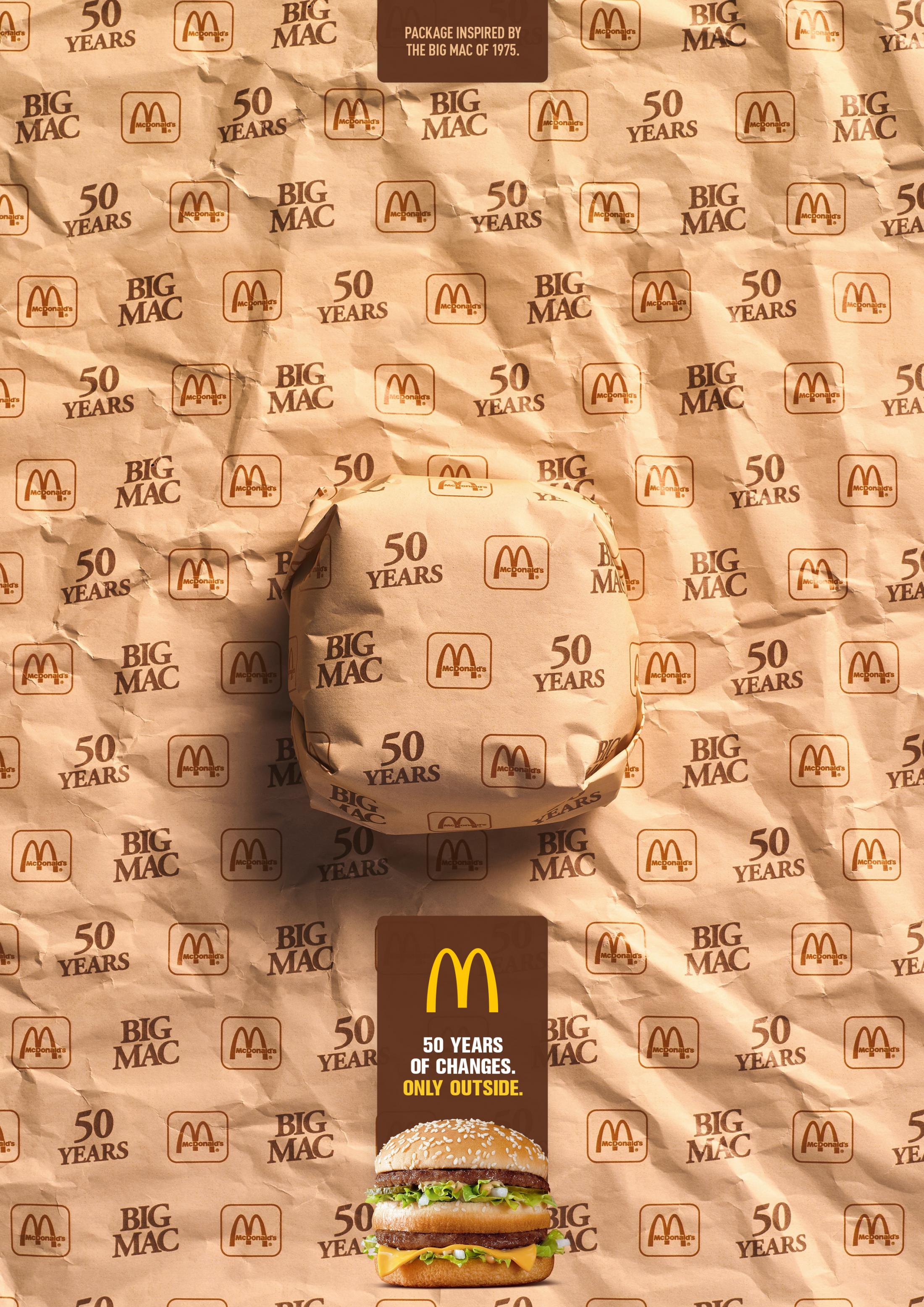50年的变化，只是在外面的包装：巨无霸汉堡广告欣赏