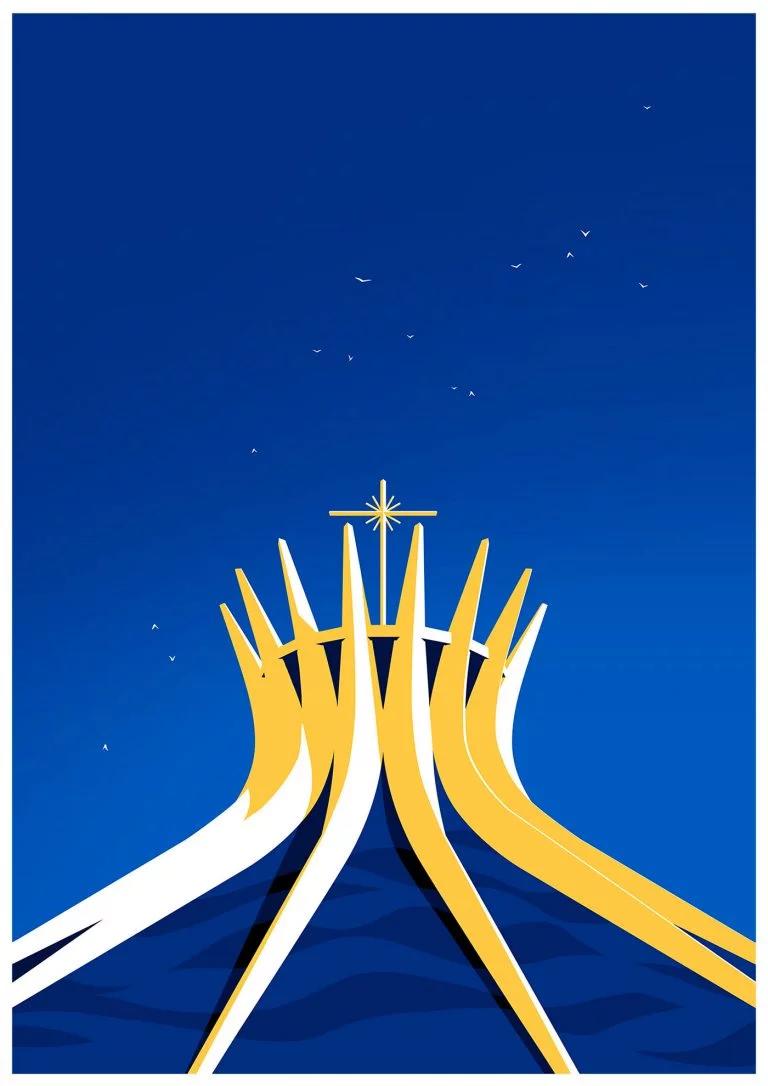 Levente Szabó以建筑师Oscar Niemeyer的作品为灵感的插画作品