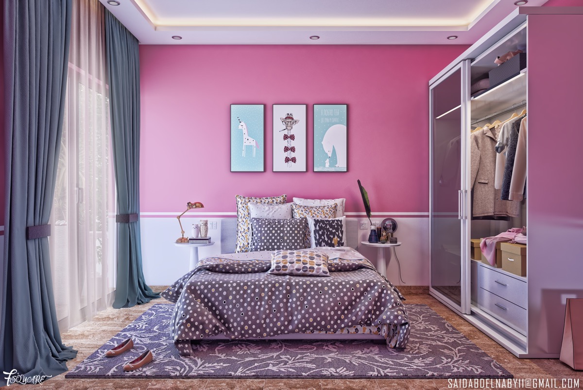 51个粉色卧室设计欣赏