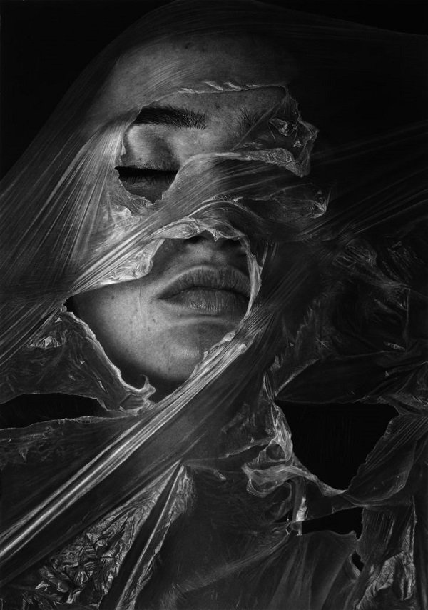 Silvio Giannini黑白肖像铅笔画作品