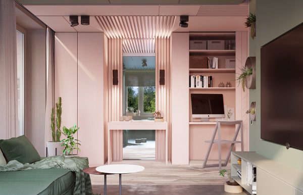 51个粉色系起居室设计