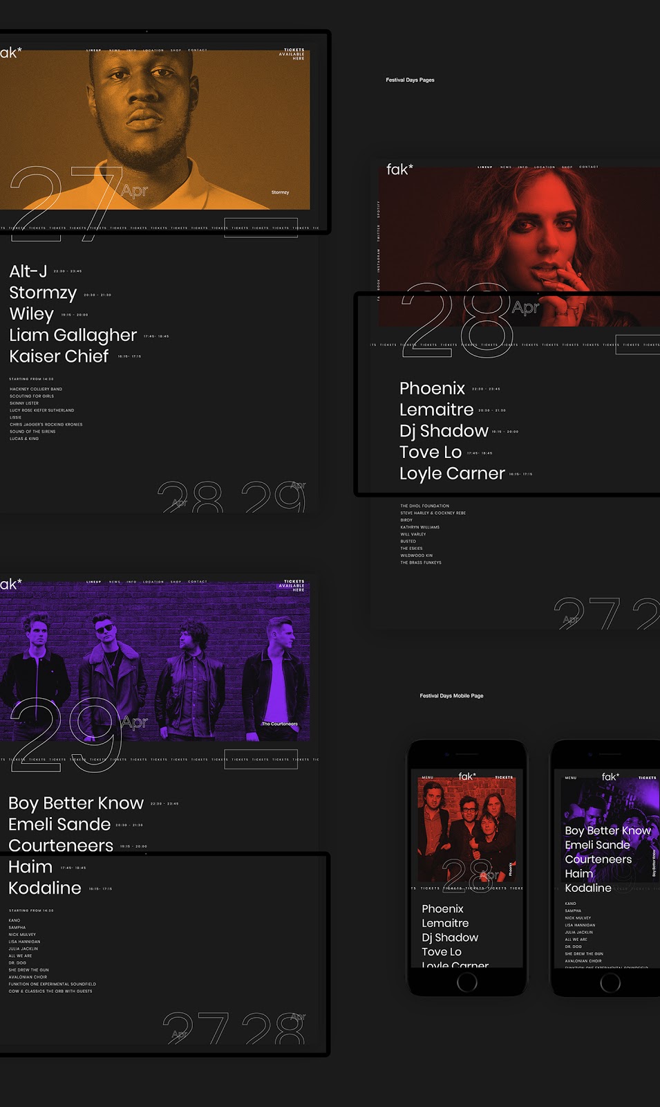 Fak *音乐节概念品牌和网页设计
