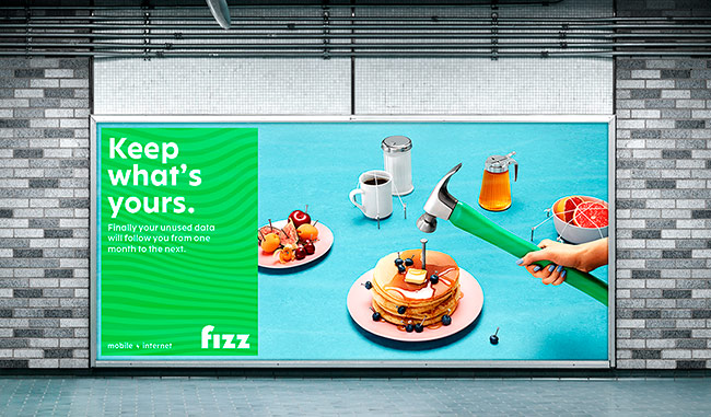 大胆的色彩 跳跃的图形:在线电信提供商Fizz品牌设计