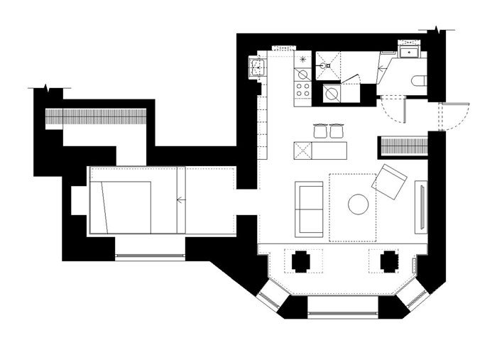 61平米的地下室公寓设计