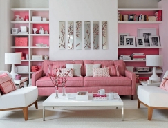 51个粉色系起居室设计