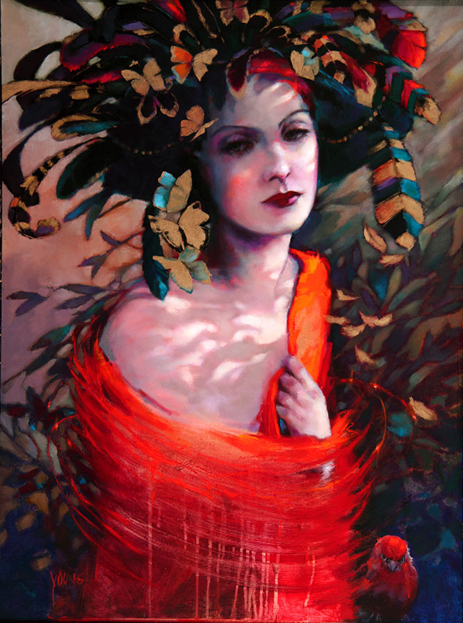 诗意的色彩：Donna Young睡莲和人物油画作品