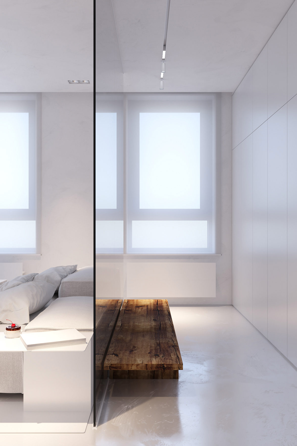 极简主义的纯白公寓空间