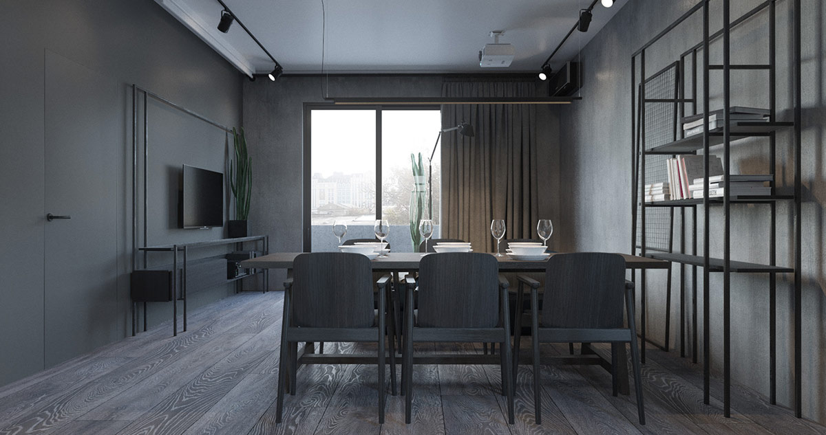 高级灰与绿植装饰 极简主义风格现代家居空间设计