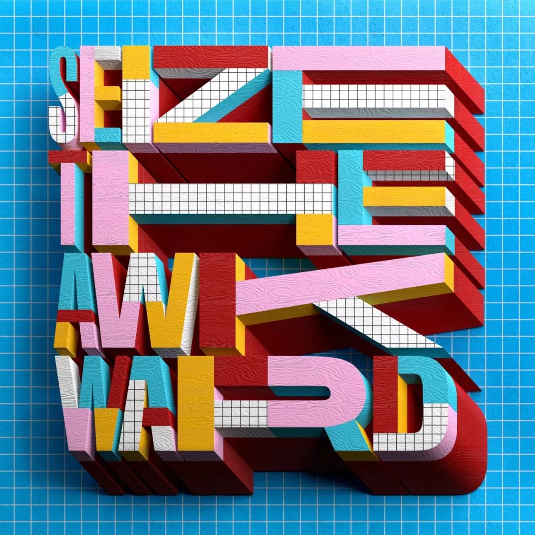 惊艳的色彩和字型：Alejandro López Becerro 3D字体设计