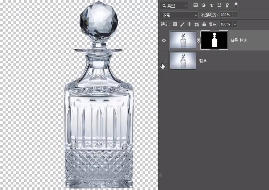 PS抠取透明香水玻璃瓶