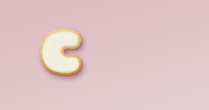ps制作美味的饼干字体