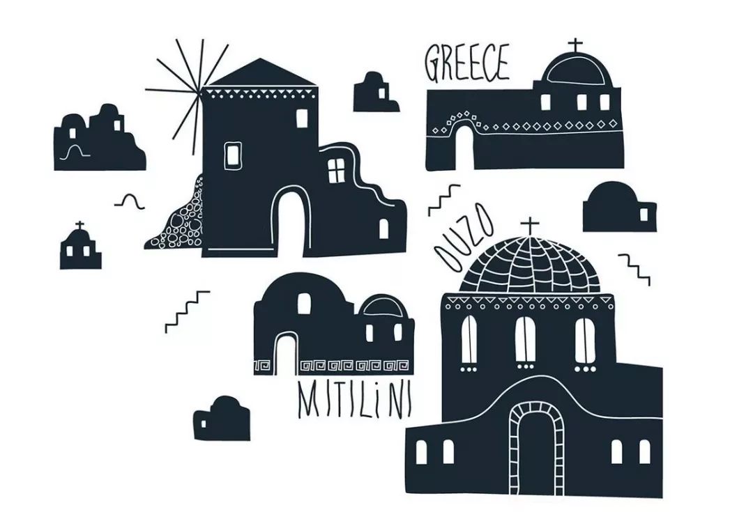 文化图腾插画：希腊风情饮料包装设计