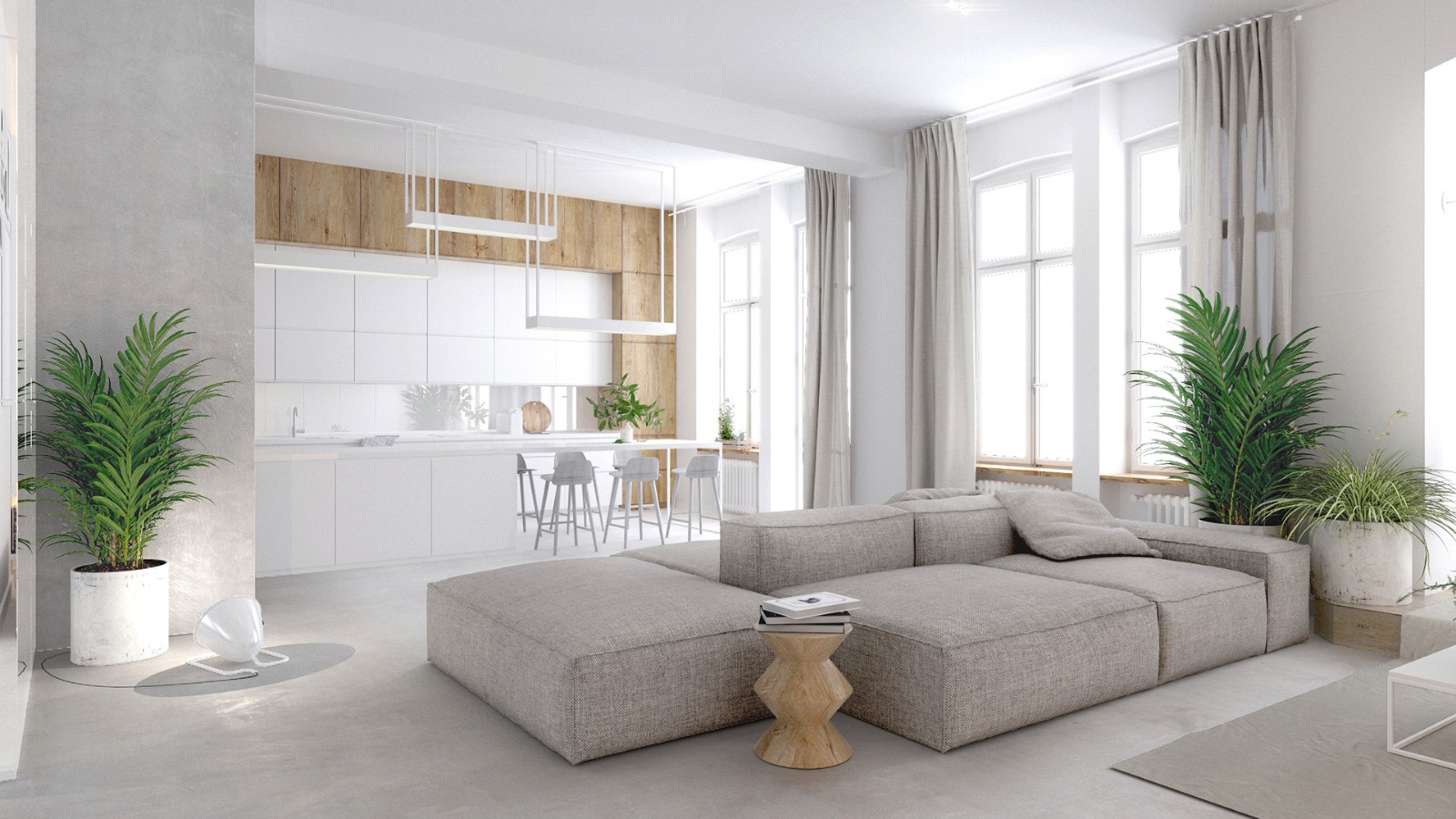 当纯白遇上暖木色：极简舒适的雅致家居空间
