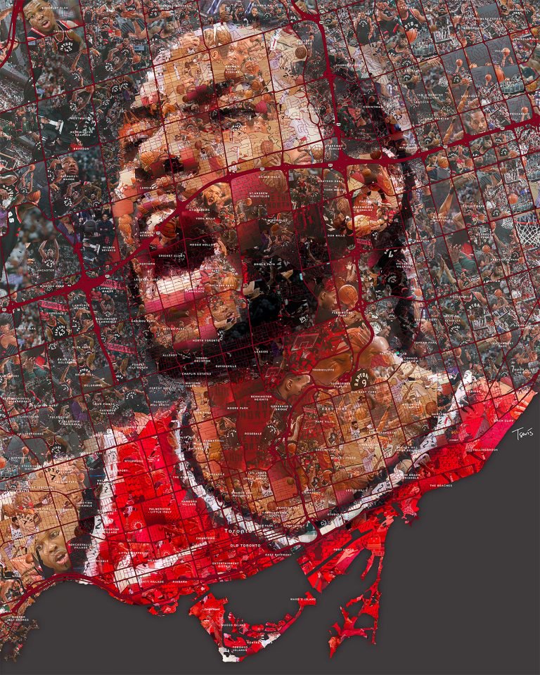 希腊艺术家Charis Tsevis：NBA球星马赛克肖像插画