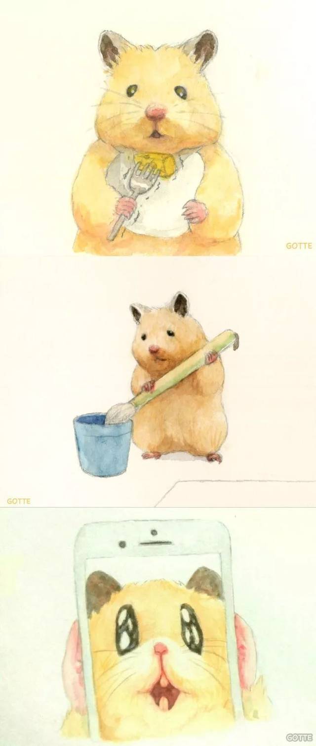 日本插画师Gotte笔下的超萌小仓鼠