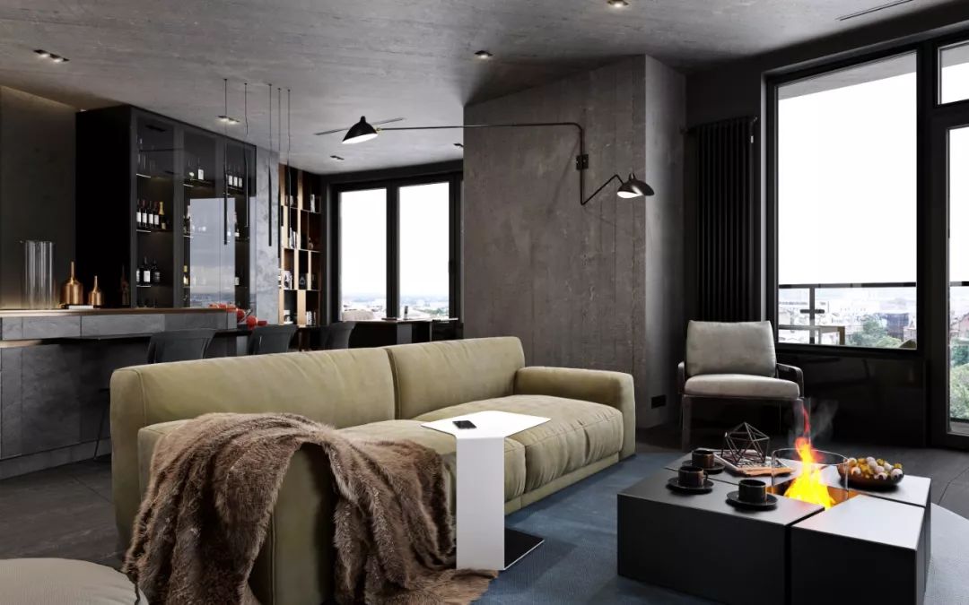 冷酷高级黑：时尚质感公寓设计
