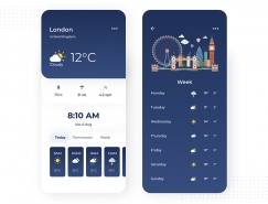 国外一组极简风格天气APP界面设计
