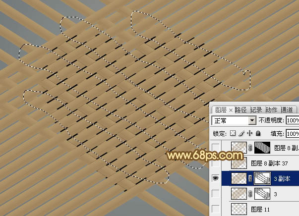 PS制作竹片编制的心形图案