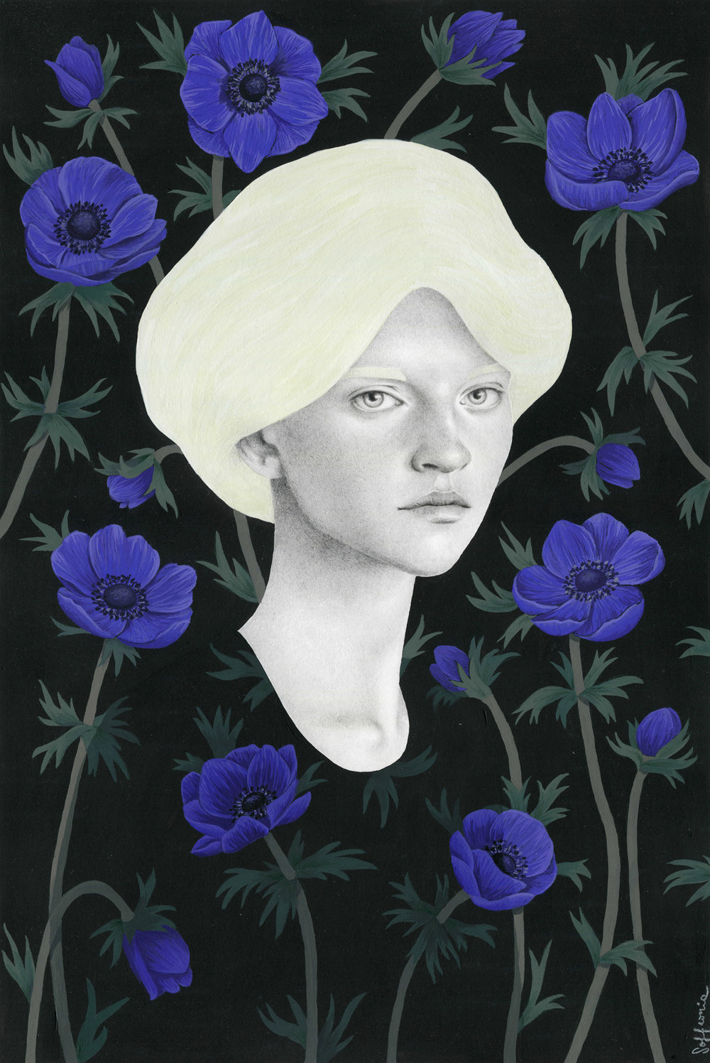 Sofia Bonati超现实风格女性肖像插画作品