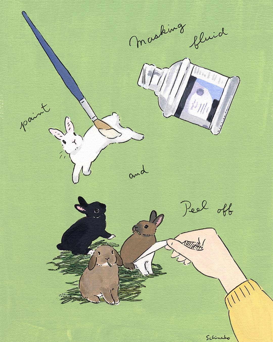 兔子与女主人的快乐生活：森山功子(Schinako Moriyama)插画作品