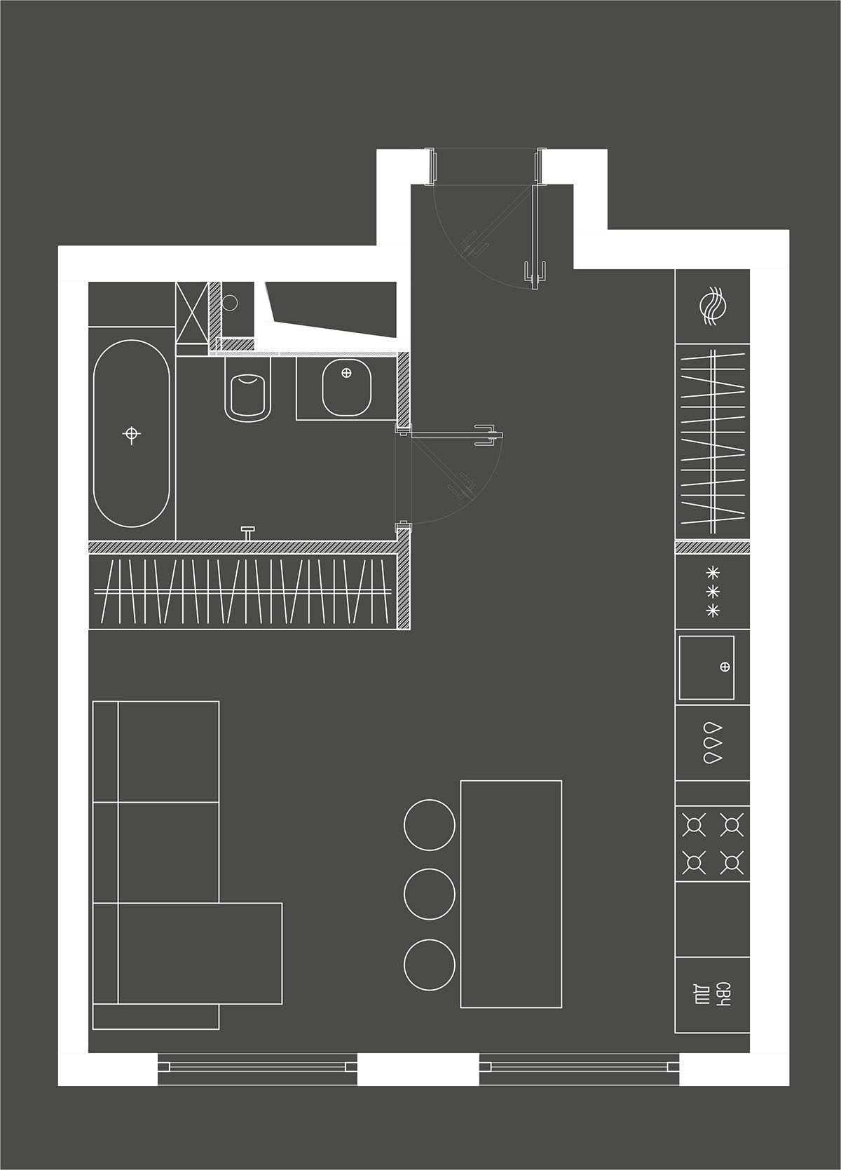 极致的空间利用 3套45平米小公寓设计