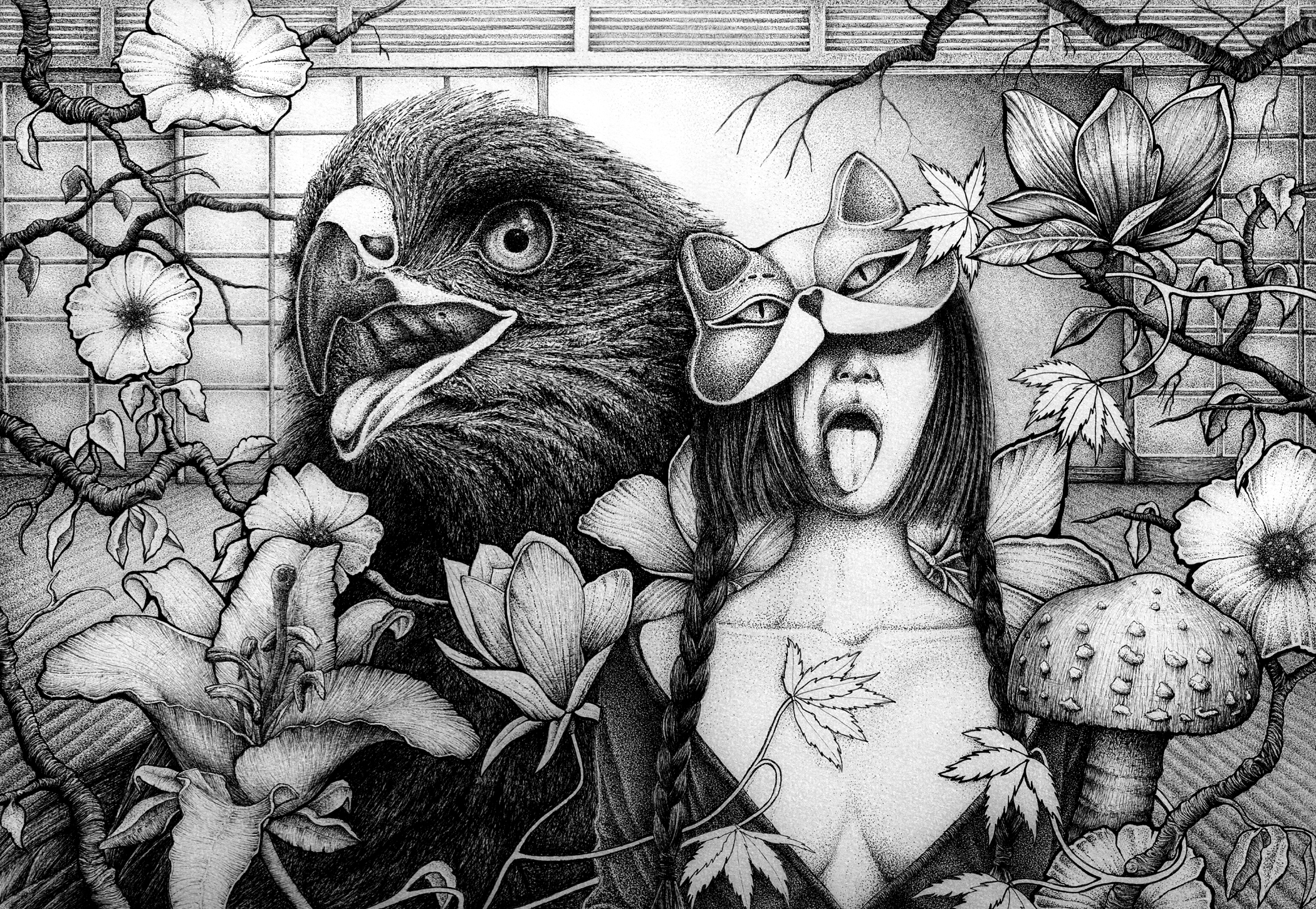 Karl Trewhela暗黑手绘风动物插画作品