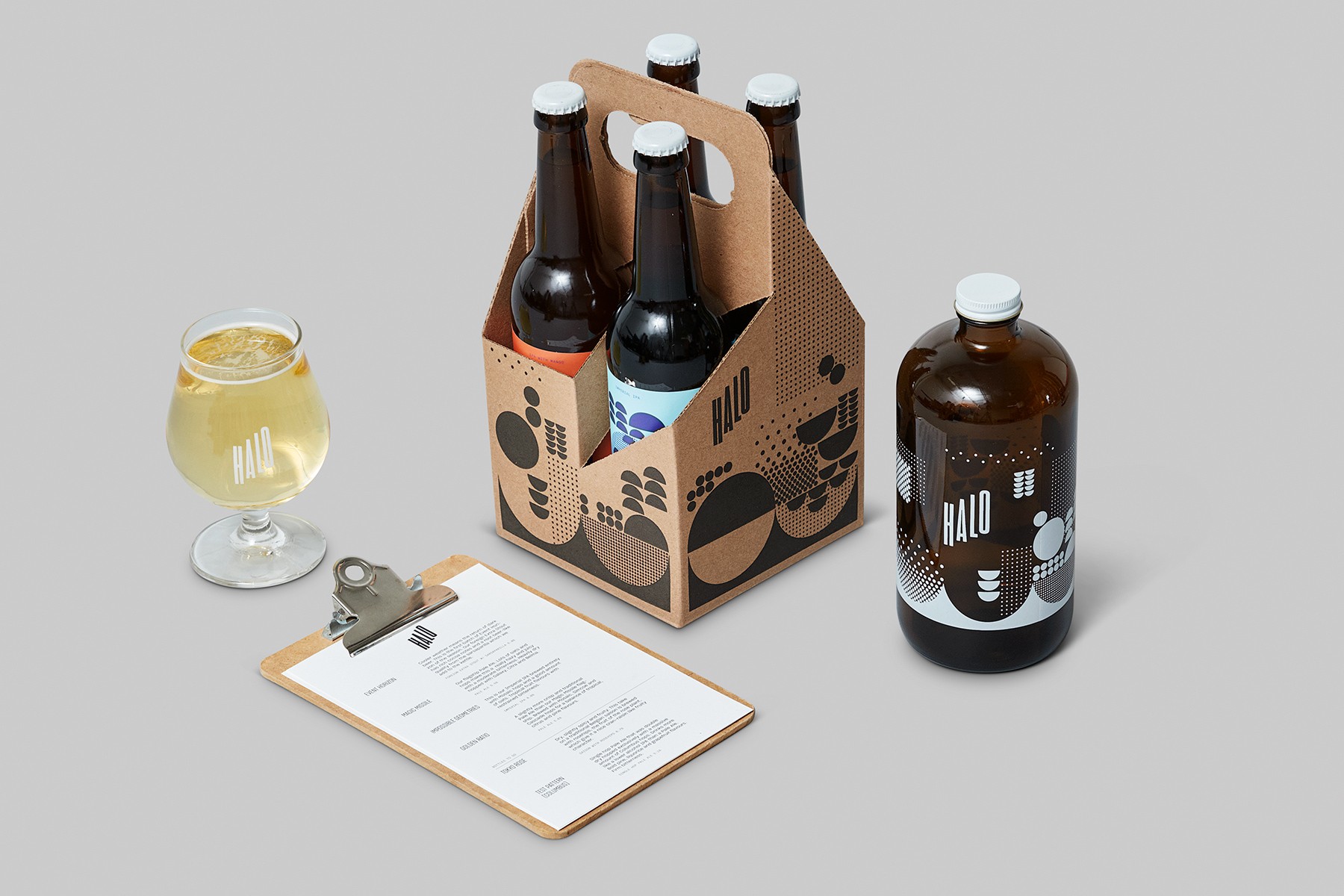 活力现代和叛逆感的几何图案：HALO啤酒包装设计