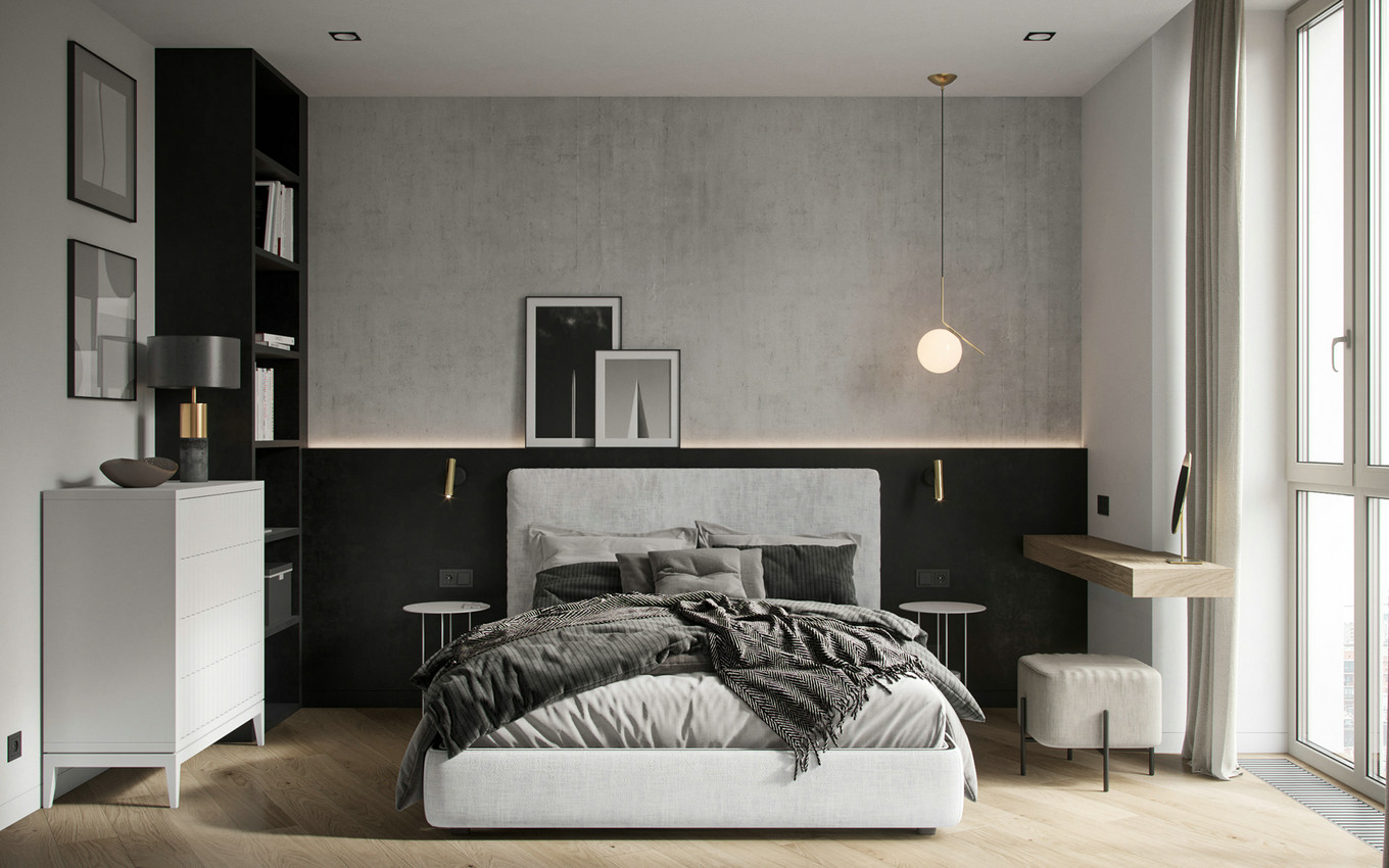 黑白灰风格精致80平公寓设计