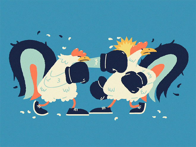 40张精彩的拳击主题插画作品