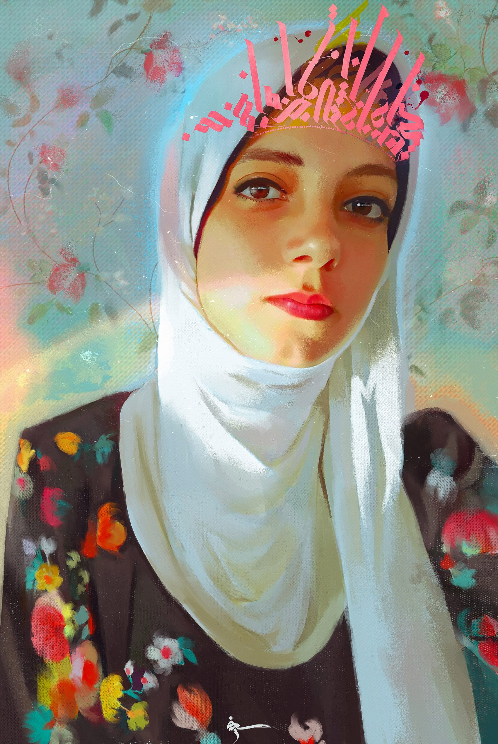 埃及Sief Hamza漂亮的女性肖像插画作品