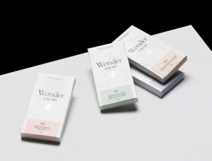 纯净的白色纹理 Wonder Cacao巧克力包装设计