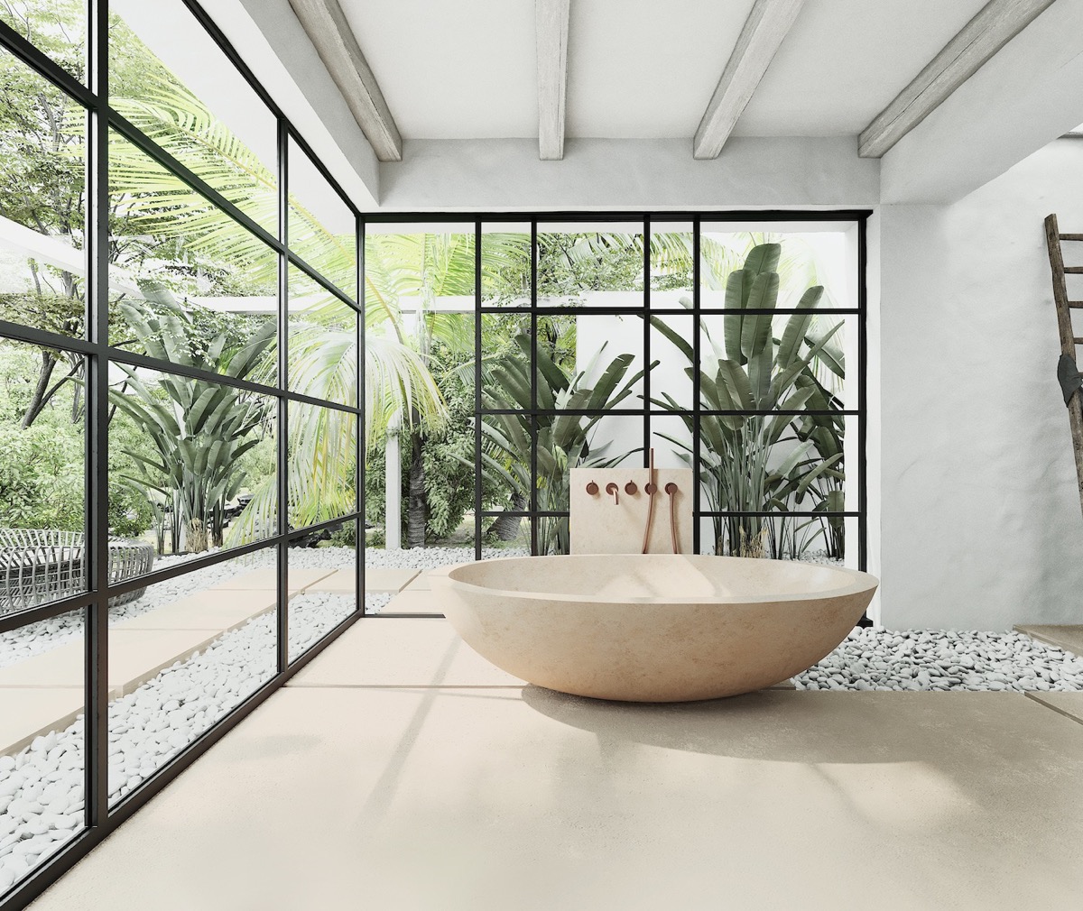 40个优雅自然风的浴室设计