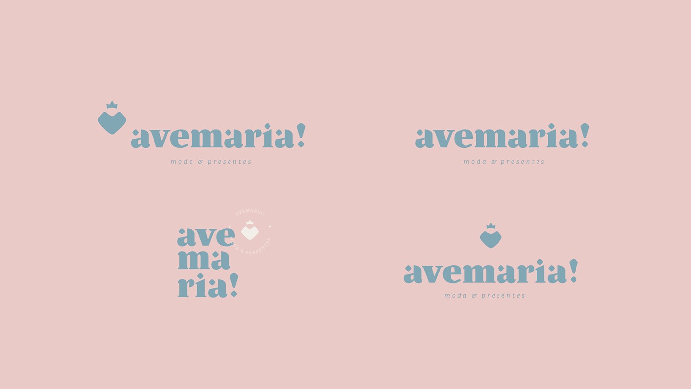 粉红+蓝，满满少女气息：Avemaria!女装和礼品店品牌设计