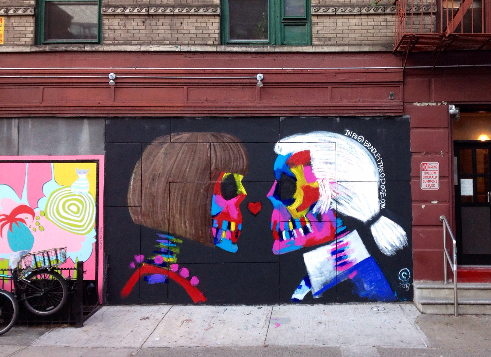 纽约时尚街头艺术家Bradley Theodore骷髅人像涂鸦作品