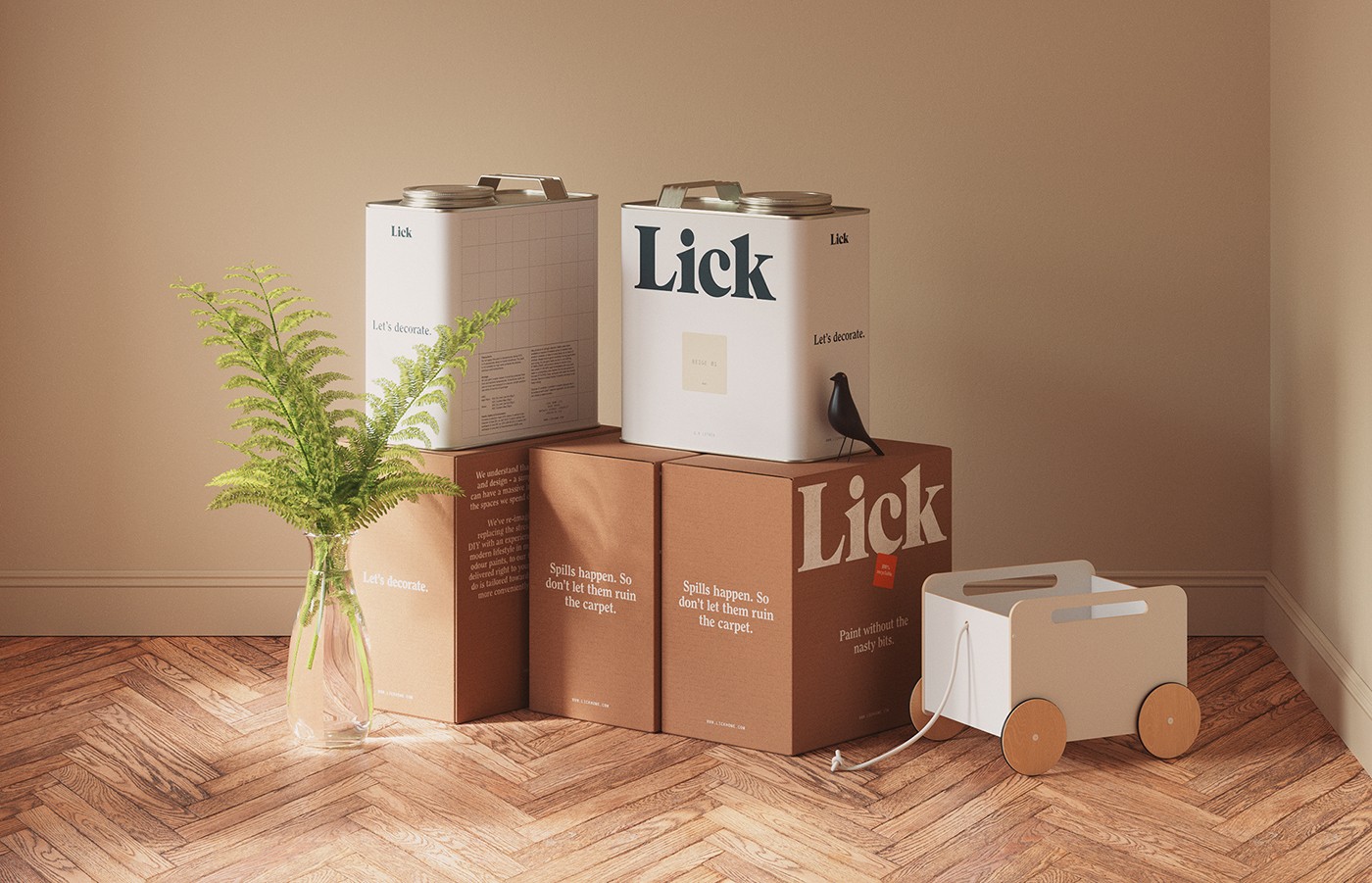 柔和的配色！涂料品牌Lick Home视觉形象设计