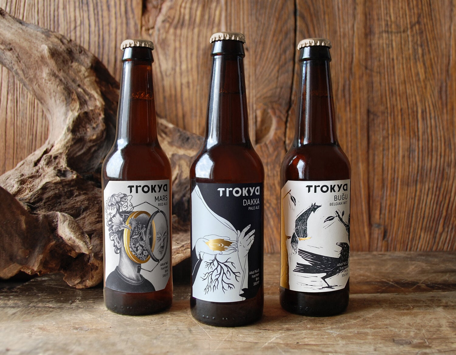 手工插画搭配高贵金：与众不同的Trokya啤酒包装