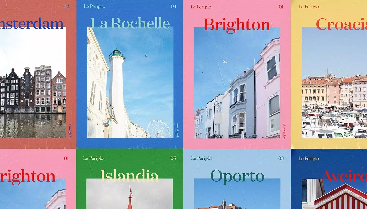 纯色，极简！Le Periplo城市旅游册设计