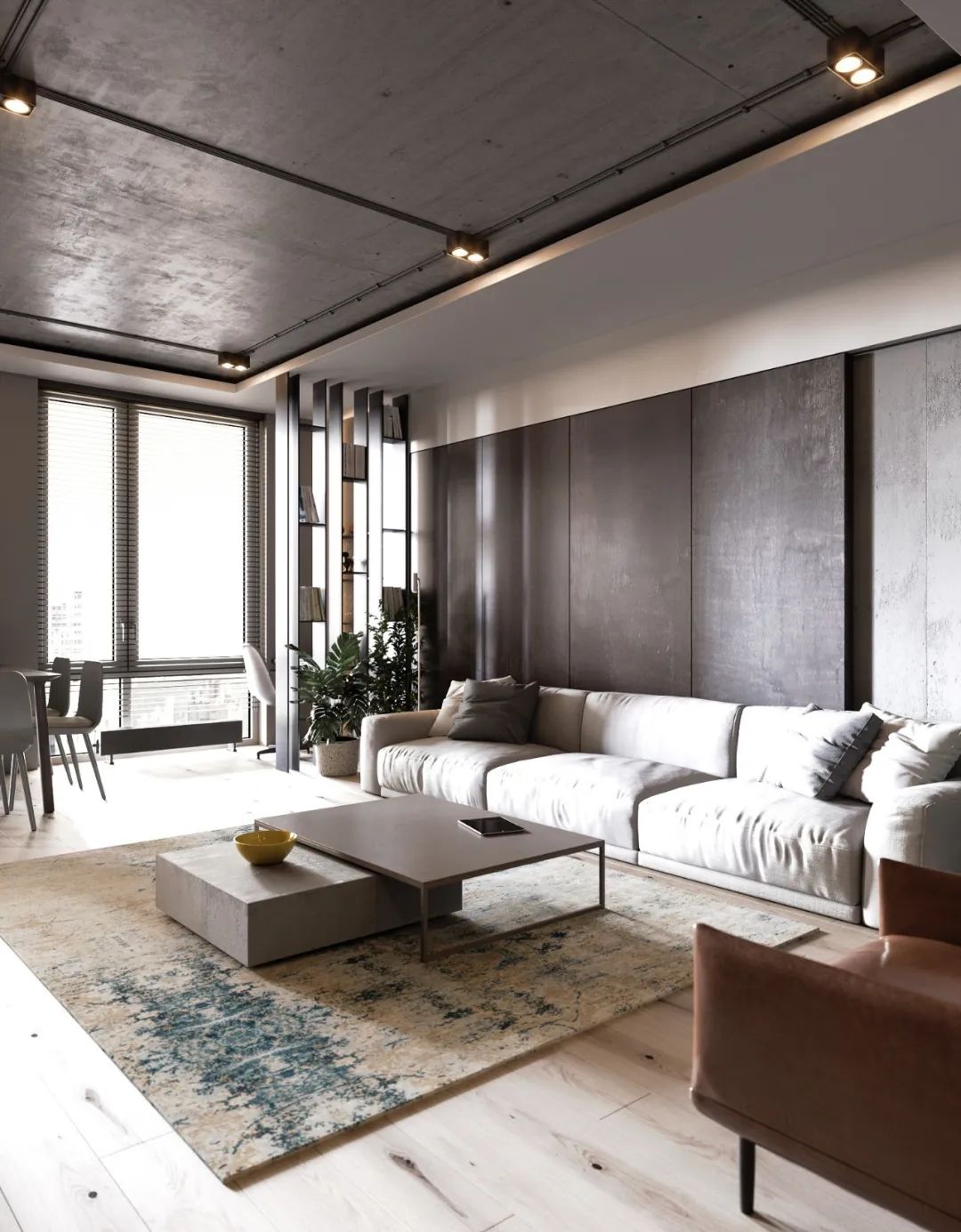 高级灰+轻工业风格打造魅力住宅空间